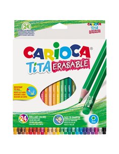 Astuccio 24 matite Tita cancellabile colori assortiti Carioca 42938 CARIOCA PASTELLI COLORATI
