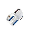 Adattatore con spina 10A verticale - 2 Prese bipasso 10/16A + 1 Presa Schuko 492519355