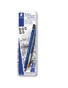 Astuccio metallo 5 matite+pennello Mars® Lumograph® acquerell. 3 grad.Staedtler 100A G6 STAEDTLER MATITE GRAFITE
