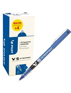 Value pack 16+4 roller Hi-Tecpoint V5 0,5mm blu Pilot 000020 PILOT CON CAPPUCCIO