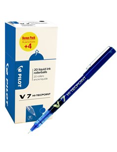 Value pack 16+4 roller Hi-Tecpoint V7 0,7mm blu Pilot 000022 PILOT CON CAPPUCCIO