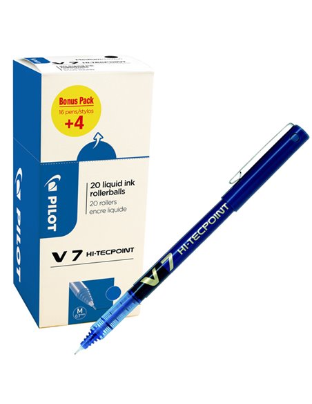 Value pack 16+4 roller Hi-Tecpoint V7 0,7mm blu Pilot 000022 PILOT CON CAPPUCCIO