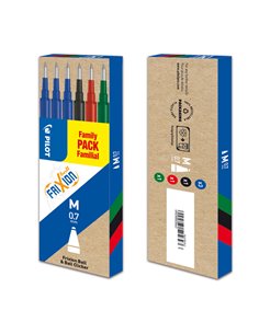 Set 6 refill FRIXIONball 0.7mm 3 blu,1 nero, 1 rosso, 1 verde PILOT 006649