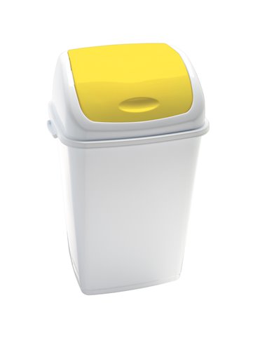 Pattumiera a basculante 50Lt Rif Basic Bianco/Giallo 909056 Medial PATTUMIERE E BIDONI