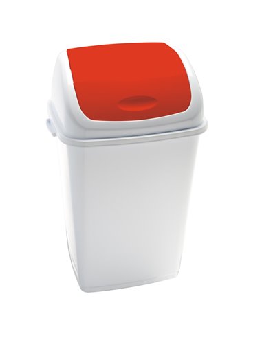 Pattumiera a basculante 50Lt Rif Basic Bianco/Rosso 909057 Medial PATTUMIERE E BIDONI
