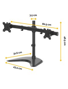Braccio portamonitor doppio oriz ad appoggio libero Professional Series Fellowes 8043701 FELLOWES SUPPORTI-BRACCI MONITOR-NOT...