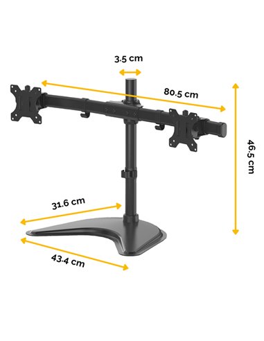Braccio portamonitor doppio oriz ad appoggio libero Professional Series Fellowes 8043701 FELLOWES SUPPORTI-BRACCI MONITOR-NOT...