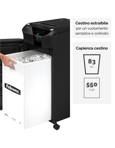 Distruggidocumenti a frammenti AutoMax 550C Fellowes 4963101 FELLOWES A FRAMMENTI E MICROFRAMMENTI