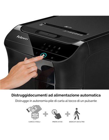 Distruggidocumenti a frammenti AutoMax 550C Fellowes 4963101 FELLOWES A FRAMMENTI E MICROFRAMMENTI