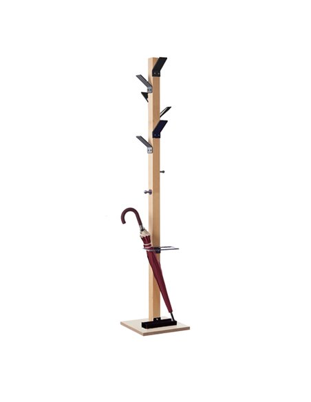 Appendiabiti a 6 posti legno/nero EasyCloth K700001