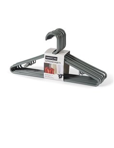Set 8 Appendini in plastica grigio cenere Zeta 15511