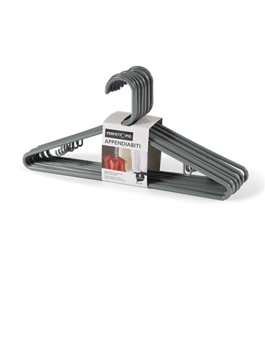 Set 8 Appendini in plastica grigio cenere Zeta 15511