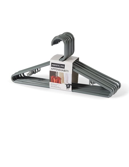 Set 8 Appendini in plastica grigio cenere Zeta 15511