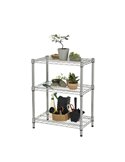 Scaffale 3 ripiani acciaio cromato 36x60cm - H75cm kit Archimede Outdoor ZN1424-3