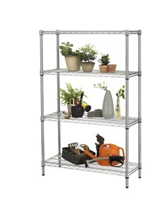 Scaffale 4 ripiani acciaio cromato 36x90cm - H137cm kit Archimede Outdoor ZN1436-4