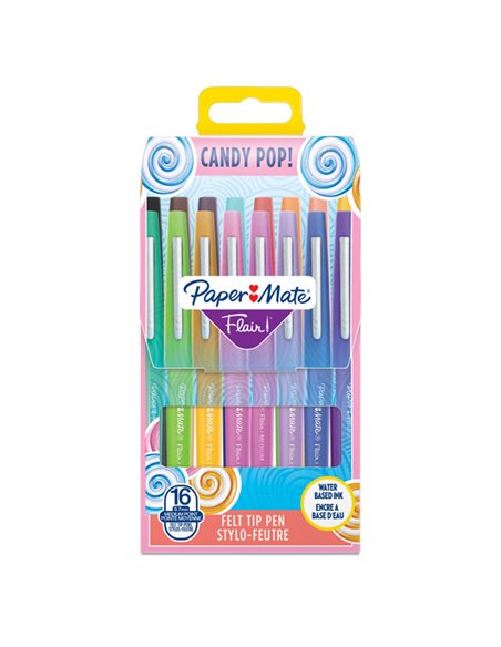 Astuccio 16 colori Candy Pop Pennarello Flair Nylon Papermate 2061395 PAPERMATE PUNTA FELTRO