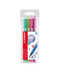 Astuccio 4 pennarelli Point Max punta 0,8mm azzurro/verde/rosa/viola Stabilo 488/4-01 STABILO PUNTA FELTRO