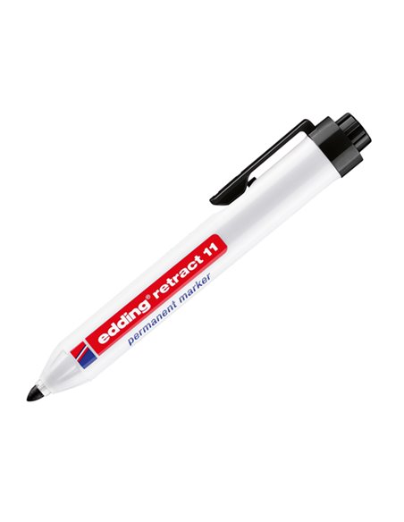 Marcatore permanente 11 Retract punta conica nero Edding 4-11001