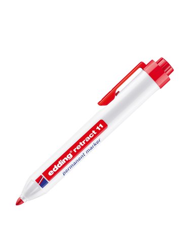 Marcatore permanente 11 Retract punta conica rosso Edding 4-11002 EDDING SPECIALI (CD-VETRO-TESSUTI-ECC.)