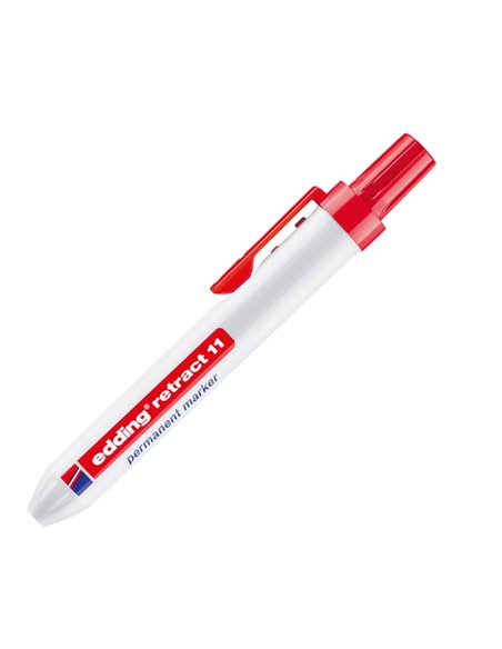 Marcatore permanente 11 Retract punta conica rosso Edding 4-11002 EDDING SPECIALI (CD-VETRO-TESSUTI-ECC.)