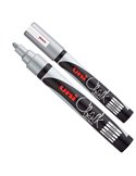 Marcatore a gesso liquido UNI CHALK p.tonda argento UNI MITSUBISHI M PWE5M ARG