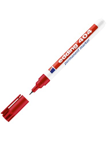 Marcatore permanente extra-fine Edding 404 punta 0,75mm rosso 4-404002 EDDING PERMANENTI