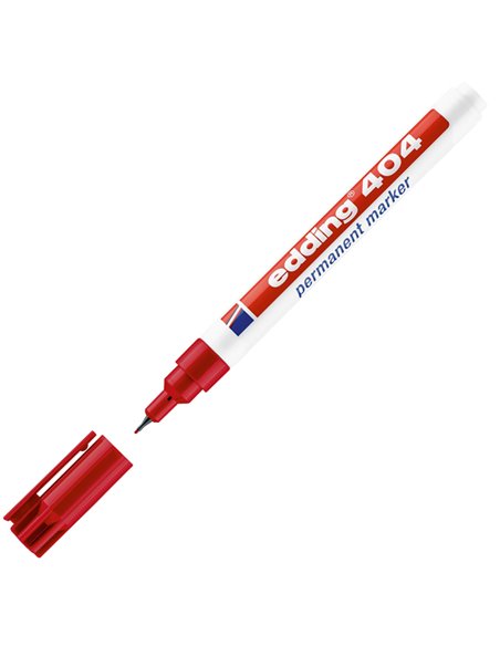Marcatore permanente extra-fine Edding 404 punta 0,75mm rosso 4-404002 EDDING PERMANENTI