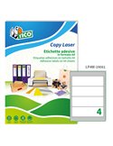 Etichetta adesiva LP4W bianca 100fg A4 190x61mm (4et/fg) Laser Tico LP4W-19061