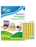 Etichetta adesiva GL4 ovale oro satinata 100fg A4 36x20mm (60et/fg) Tico GL4-3620