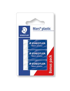 Blister 3 gomme Marsplastic mini 526 53 bianca STAEDTLER 52653 ABK3D