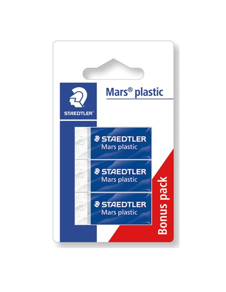 Blister 3 gomme Marsplastic mini 526 53 bianca STAEDTLER 52653 ABK3D