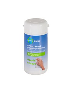100 Salviette di pulizia per lavagne bianche Earth-it Bi-Office BC02 BI-OFFICE CANCELLINI E KIT PER LAVAGNE