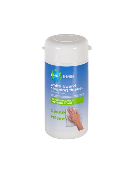 100 Salviette di pulizia per lavagne bianche Earth-it Bi-Office BC02 BI-OFFICE CANCELLINI E KIT PER LAVAGNE