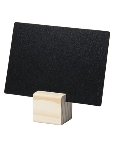 Set 6 supporti Wood + 6 Tag Securit TAG-HLD-TE SECURIT LAVAGNE NERE