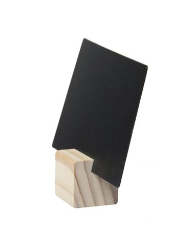 Set 6 supporti Wood + 6 Tag Securit TAG-HLD-TE SECURIT LAVAGNE NERE