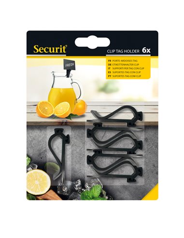 Set 6 supporti Clip per Tag Securit TAG-HLD-CP SECURIT LAVAGNE NERE