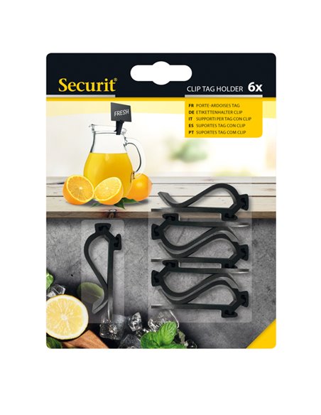 Set 6 supporti Clip per Tag Securit TAG-HLD-CP SECURIT LAVAGNE NERE