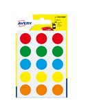 Blister 90 etichetta adesiva tonda PSA col.ass. Ø19mm Avery PSA19MX