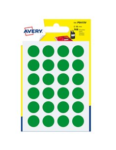 Blister 168 etichetta adesiva tonda PSA verde Ø15mm Avery PSA15V AVERY ETICHETTE USO DEDICATO