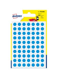 Blister 490 etichetta adesiva tonda PSA blu Ø8mm Avery PSA08B AVERY ETICHETTE USO DEDICATO