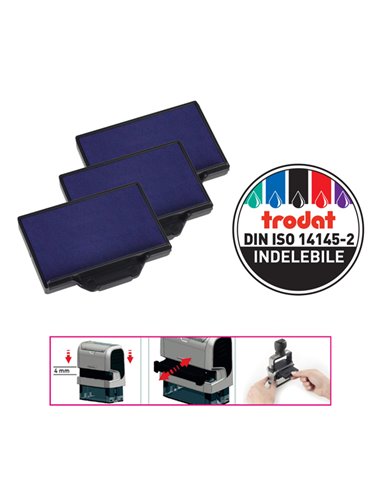 Blister da 3 tamponi 6/56 blu Trodat 1530 TRODAT INCHIOSTRO PER TIMBRI-TAMPONI