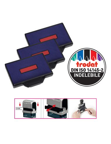 Blister da 3 tamponi 6/56-2 rosso-blu Trodat 1532