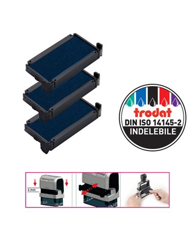 Blister da 3 tamponi 6/4911 blu Trodat 1491