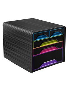 Cassettiera 5 cassetti misti nero/multicolore 7-213 Smoove Cep 1072130411 CEP CASSETTIERE DA SCRIVANIA