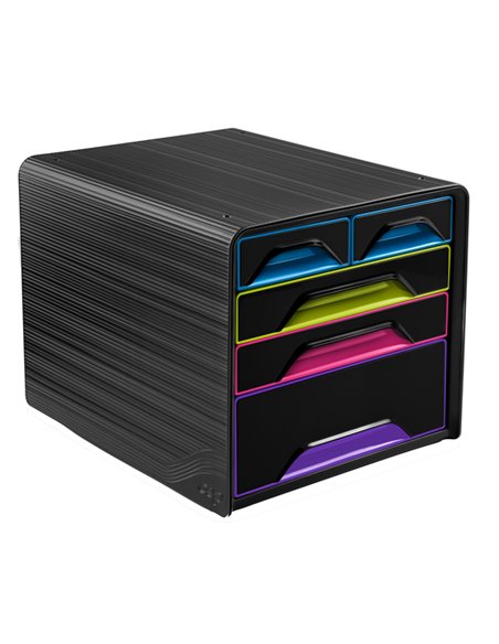 Cassettiera 5 cassetti misti nero/multicolore 7-213 Smoove Cep 1072130411 CEP CASSETTIERE DA SCRIVANIA