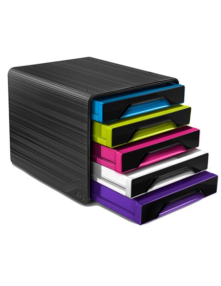 Cassettiera 5 cassetti standard nero/multicolori 7-111 Smoove Cep 1071110411 CEP CASSETTIERE DA SCRIVANIA