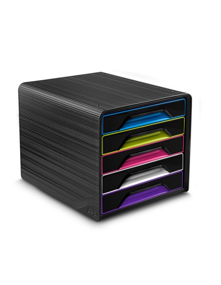 Cassettiera 5 cassetti standard nero/multicolori 7-111 Smoove Cep 1071110411 CEP CASSETTIERE DA SCRIVANIA
