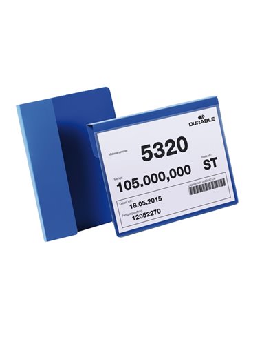 50 buste identificazione con aletta 210x148mm (A5-oriz) 1722 Blu Durable 1722-07 DURABLE BUSTE PER IDENTIFICAZIONE E LEGGII