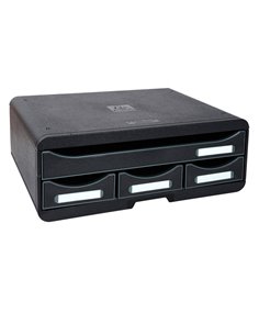 Cassettiera Toolbox 4 cassetti nero Exacompta 319714D EXACOMPTA CASSETTIERE DA SCRIVANIA