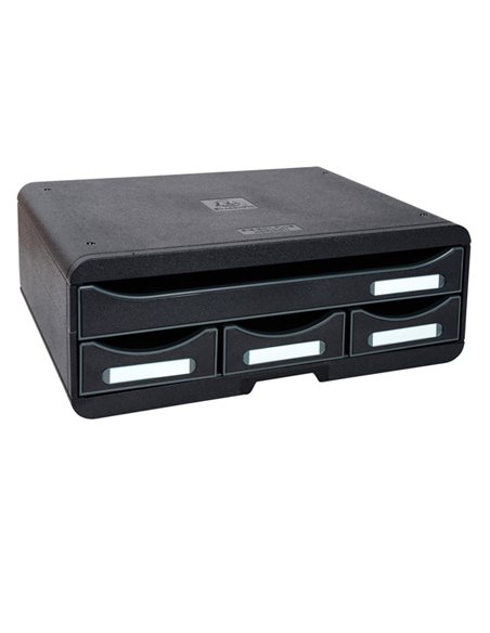 Cassettiera Toolbox 4 cassetti nero Exacompta 319714D EXACOMPTA CASSETTIERE DA SCRIVANIA